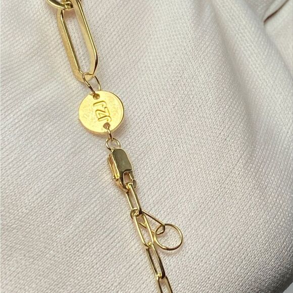 Jennifer Zeuner Jewelry 18K Yellow Gold Sterling Silver Chain-Link Necklace - Picture 4 of 6